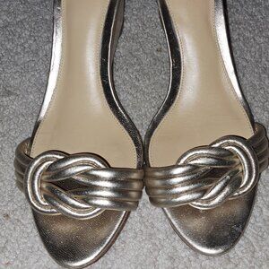 Alexandre Birman Vicky Metallic Leather Wedge Sandals